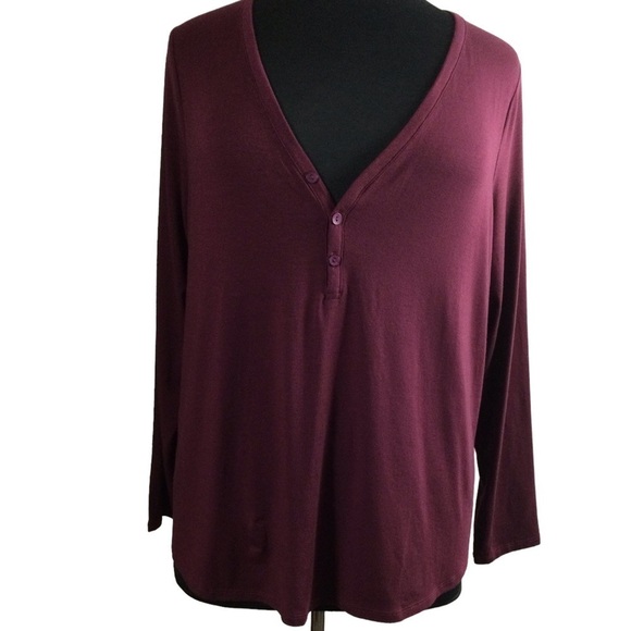 Athleta Nighttime bliss Sleep Henley Front Sleep Top Plus Size Nwot - Picture 6 of 11